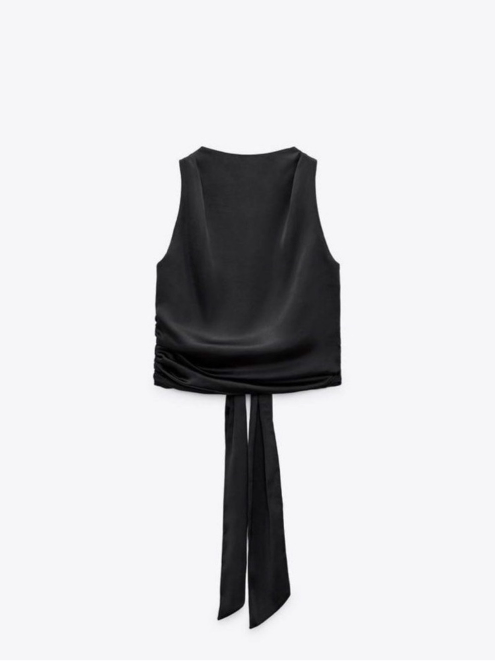 Zara Black Satin Tie-Back Camisole